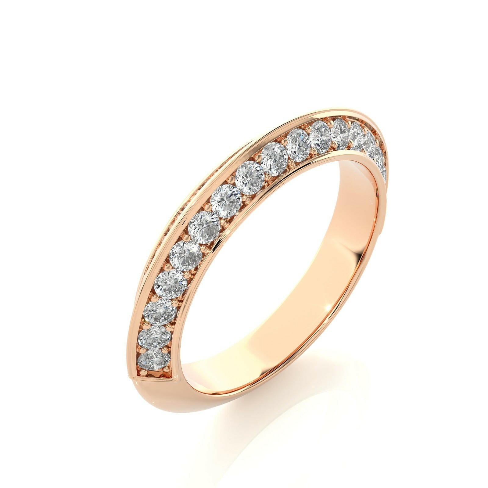 1.02 Carat HI Color VS1 Clarity Diamond-Studded Natural Diamond Ring.